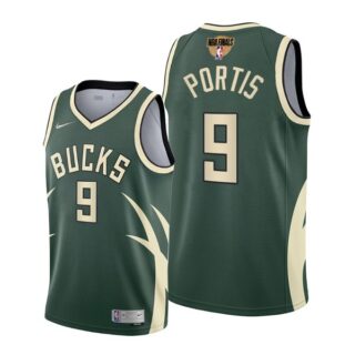 Men's #9 Bobby Portis Milwaukee Bucks 2021 NBA Finals Jersey Green Earned