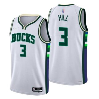 Men's George Hill Milwaukee Bucks 75th Anniversary Diamond Jersey White City