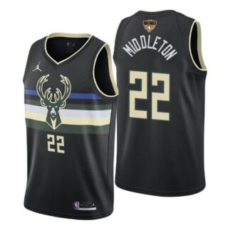Men's #22 Khris Middleton Milwaukee Bucks 2021 NBA Finals Jersey Statement White