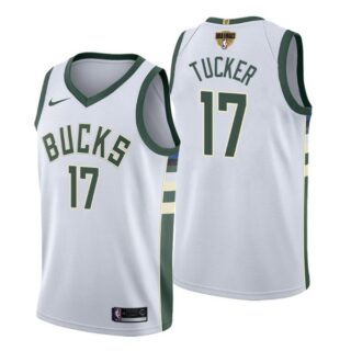 Men's #17 P.J. Tucker Milwaukee Bucks 2021 NBA Finals Jersey White Association