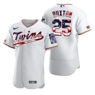 Men's Byron Buxton Minnesota Twins Flex Base Jersey White Stars