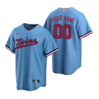 Men's Custom Minnesota Twins Cool Base Jersey Light Blue