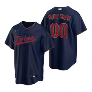 Men's Custom Minnesota Twins Cool Base Jersey Navy