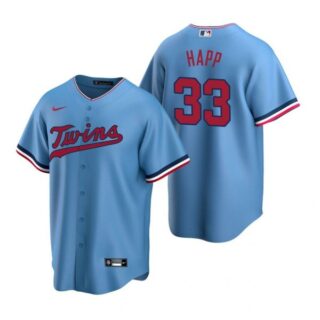 Men's J.A. Happ Minnesota Twins Cool Base Jersey Light Blue