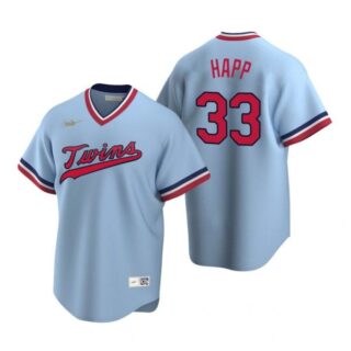 Men's J.A. Happ Minnesota Twins Cool Base Jersey Light Blue Cooperstown