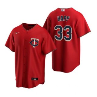 Men's J.A. Happ Minnesota Twins Cool Base Jersey Red