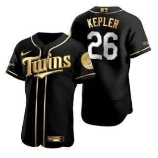 Men's Max Kepler Minnesota Twins Flex Base Jersey Black Golden