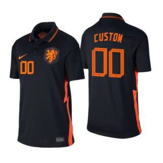 Men's Custom Netherlands National Black Away Jersey