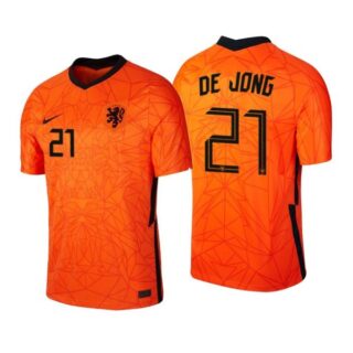 Men's Frenkie De Jong Netherlands National Orange Home Jersey