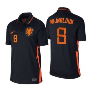 Men's Georginio Wijnaldum Netherlands National Black Away Jersey