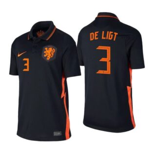 Men's Matthijs De Ligt Netherlands National Black Away Jersey
