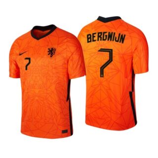 Men's Steven Bergwijn Netherlands National Orange Home Jersey
