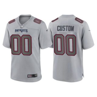 Men's New England Patriots Custom Gray Atmosphere Fashion Stitched Jersey