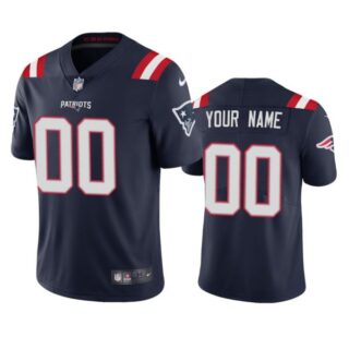 Men's Custom New England Patriots Vapor Limited Stitched Jersey Navy