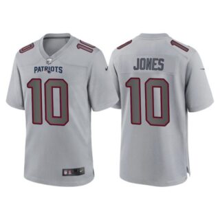 Youth New England Patriots Mac Jones Gray Atmosphere Fashion Stitched Jersey