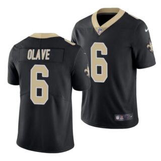 Men's New Orleans Saints Chris Olave 2022 NFL Draft Stitched Jersey Black