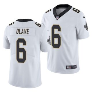 Men's New Orleans Saints Chris Olave 2022 NFL Draft Stitched Jersey White