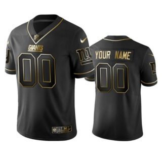 Men's Custom New York Giants Golden Limited Stitched Jersey Black