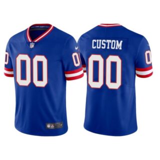 Men's New York Giants Custom Royal Classic Vapor Limited Stitched Jersey
