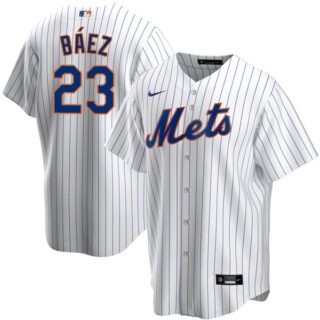 Men's Javier Baez New York Mets Cool Base Jersey - Stitched White