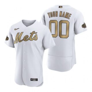 Men's Flex Base Custom New York Mets 2022 MLB All-Star Game White Stitched Jersey