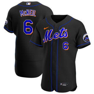 Men's - Flex Base New York Mets Jeff McNeil Black Throwback Jersey - Stitched