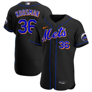 Men's - Flex Base New York Mets Jerry Koosman Black Throwback Jersey - Stitched