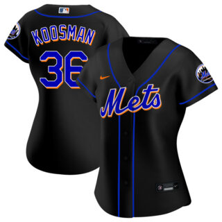 Women New York Mets Jerry Koosman Black Throwback Jersey - Stitched