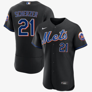 Men's Max Scherzer New York Mets Flex Base Jersey - Black