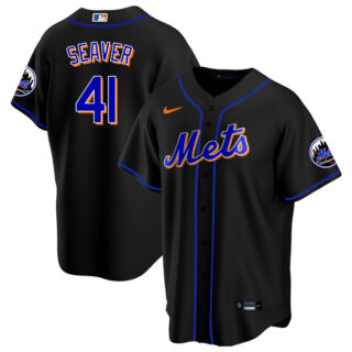 Youth New York Mets Tom Seaver Black Throwback Jersey - Stitched