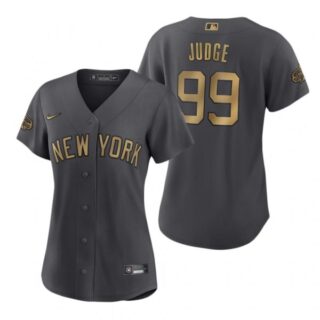 Women's Aaron Judge New York Yankees 2022 MLB All-Star Game Charcoal Black Stitched Jersey