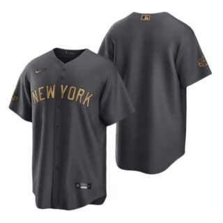 Men's Cool Base New York Yankees 2022 MLB All-Star Game Charcoal Black Stitched Jersey