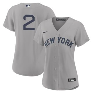 Women New York Yankees #2 Derek Jeter Field of Dreams Throwback Jersey Stitched