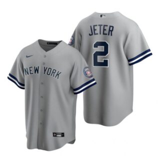 Men's Derek Jeter New York Yankees Cool Base Jersey Gray