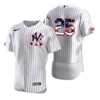 Men's Gleyber Torres New York Yankees Flex Base Jersey White Stars