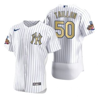 Men's Jameson Taillon New York Yankees White Gold World Series Champions Jersey White Gold WS