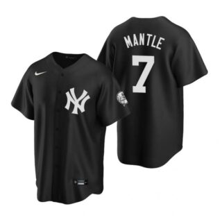 Men's Mickey Mantle New York Yankees Cool Base Jersey Black