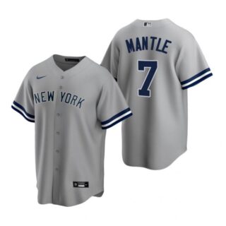 Men's Mickey Mantle New York Yankees Cool Base Jersey Gray