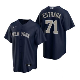 Men's Thairo Estrada New York Yankees Cool Base Jersey Navy