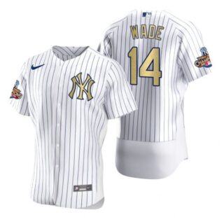 Men's Tyler Wade New York Yankees Flex Base Jersey White Gold WS