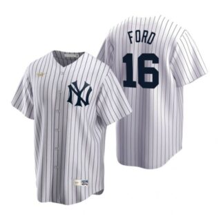 Men's Whitey Ford New York Yankees Cool Base Jersey White