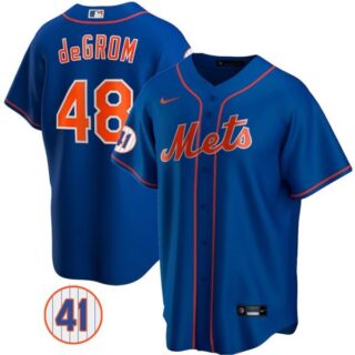 Men's #48 Jacob deGrom New York Mets Royal Jersey Cool Base Royal