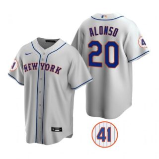 Men's #20 Pete Alonso New York Mets Royal Jersey Cool Base Gray
