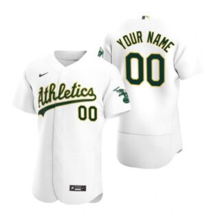 Men's Custom Oakland Athletics Flex Base Jersey White