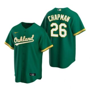 Men's #26 Matt Chapman Oakland Athletics Cool Base Jersey Kelly Green