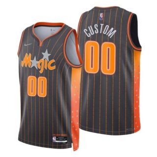 Men's Custom Orlando Magic City Anthracite 75th Anniversary Diamond Jersey Stitched