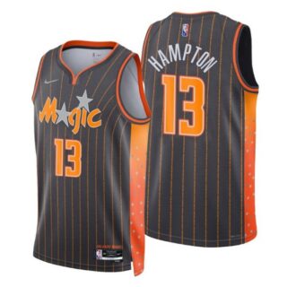 Men's R. J. Hampton Orlando Magic City Anthracite 75th Anniversary Diamond Jersey Stitched