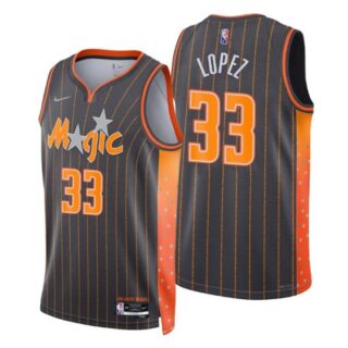 Men's Robin Lopez Orlando Magic City Anthracite 75th Anniversary Diamond Jersey Stitched