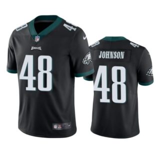 Men's Patrick Johnson Philadelphia Eagles Vapor Limited Jersey Stitched Black