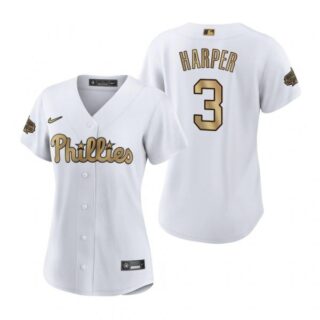Women's Bryce Harper Philadelphia Phillies 2022 MLB All-Star Game White Stitched Jersey